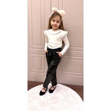 Lolipop Kids Store Kız Çocuk Deri Pantalon Bluz Takım