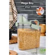 Heaven House 1,8 Lt Contalı Erzak Saklama Kabı | Ölçekli Saklama Kabı | Erzak Kabi | Erzak Saklama Kabı | Saklama Kabı Plastik | Şeffaf Saklama Kabı | Bakliyat Organizer