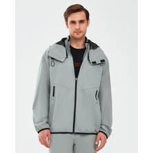Skechers Micro Collection M Hooded Jacket Erkek Gri Mont S241042-035