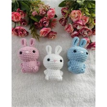 Trendo Gurumi Amigurumi Mini Tavşan Oyuncak Anahtarlıklı 3 Lü Set