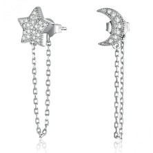 Qiuhong Shop No.21 Boyutu Vintage Punk Kulak Manşet Deldi Klip Küpe Kadınlar Için Ay Yıldız C Şekli Çiçek Zirkon Takı Kulak Sonrası Kadın Earcuff (Yurt Dışından)
