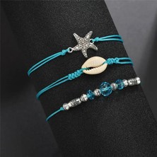 Qiuhong Shop NO.50245 Beden Vintage Shell Ayak Bileği Bilezik Kadınlar Için Set Bohem Halat Zincir Denizyıldızı Halhal Yaz Plaj Yalınayak Bacak Zinciri Boho Takı (Yurt Dışından)