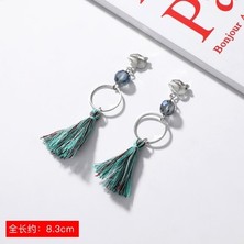 Qiuhong Shop J Jıofree Yeni Kore Geometrik Uzun Inci Klipsli Küpe Kadınlar Için Piercing Olmadan Ol Stil Tatlı Parti Takı Hediye (Yurt Dışından)