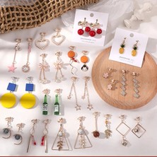 Qiuhong Shop J Jıofree Yeni Kore Geometrik Uzun Inci Klipsli Küpe Kadınlar Için Piercing Olmadan Ol Stil Tatlı Parti Takı Hediye (Yurt Dışından)