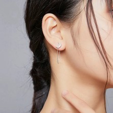 Qiuhong Shop No.16 Boyutu Vintage Punk Kulak Manşet Deldi Klip Küpe Kadınlar Için Ay Yıldız C Şekli Çiçek Zirkon Takı Kulak Sonrası Kadın Earcuff (Yurt Dışından)