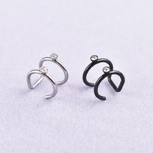 Qiuhong Shop Stil 7 1 Adet Paslanmaz Çelik Punk Rock Kulak Klipsi Manşet Wrap Küpe Kıkırdak Wrap Üzerinde Hiçbir Piercing-Klip Sahte Küpe Takı (Yurt Dışından)