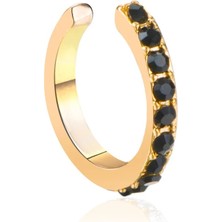 Qiuhong Shop 1 Adet F 2021 Moda Altın Yaprak Klip Küpe Piercing Olmadan Kadınlar Için Puck Rock Vintage Kristal Kulak Manşet Kız Takı Hediyeler (Yurt Dışından)