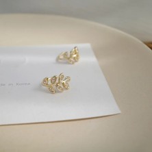 Qiuhong Shop 1 Adet F 2021 Moda Altın Yaprak Klip Küpe Piercing Olmadan Kadınlar Için Puck Rock Vintage Kristal Kulak Manşet Kız Takı Hediyeler (Yurt Dışından)