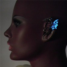 Qiuhong Shop Saf Altın Rengi 2020 Yeni Aydınlık Ejderha Kulak Manşet Klipsi Karanlıkta Glow Punk Kulak Takı Erkekler ve Kadınlar Için Paslanmaz Çelik Moda Hediyeler (Yurt Dışından)