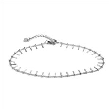 Qiuhong Shop No.1 Boyutu Basit Paslanmaz Çelik Halhal Kalp Ayak Bileği Bilezikler Moda Kadınlar Için Kadın Erkek Bacak Zinciri Takı 23CM Uzun, 1 Adet (Yurt Dışından)