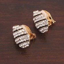 Qiuhong Shop A4 Klipsli Kore Tarzı Rhinestone Kristal Yıldız Su Damlası Klipsli Küpe Delinmiş Moda Muhteşem Hiçbir Kulak Deliği Küpe Olmadan (Yurt Dışından)