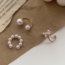 Qiuhong Shop 1023 3 Adet Kulak Manşet Çapraz Klip Inci Küpe Sahte Piercing Kadınlar Için Earcuffs Earcuff Küpe Takı Hiçbir Piercing Aksesuarları (Yurt Dışından)