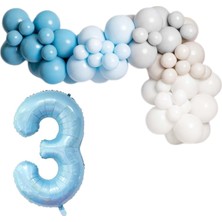 Organizasyon Pazarı ZincirSeti DerinOkyanus-M.Mavi-Taş-Beyaz-DenizKumu+3 34inç A.Mavi FolyoBalon 30Adet+BalonŞeridi