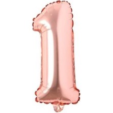 Organizasyon Pazarı 34 inç 1 Rose Gold Renk Rakam Folyo Balon