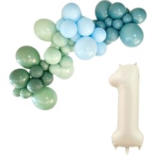 Organizasyon Pazarı MiniZincirBalonSeti AdaÇayı-KışYeşili-A.Mavi-DerinOkyanus+1 34inçKremFolyoBalon 30Adet+BalonŞeridi