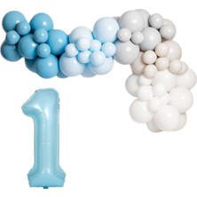 Organizasyon Pazarı ZincirSeti DerinOkyanus-M.Mavi-Taş-Beyaz-DenizKumu+1 34inç A.Mavi FolyoBalon 30Adet+BalonŞeridi