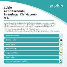 Zubio Aktif Karbonlu Diş Macunu, 75 Gr