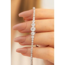 Osmanlı Gümüş Çağ Zirkontaşlı Su Yolu Kadın Gümüş Bileklik