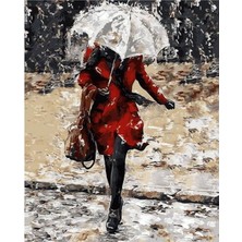 Emos avm Canvas Beyaz Semsiye Sayılarla Boyama Seti  Kasnaklı