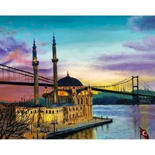 Emos avm Canvas Istanbul Ortaköy Boyama  Seti  Kasnaklı