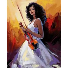 Emos avm Canvas Huzurlu Kemancı Sayılarla Boyama Seti   Kasnaklı