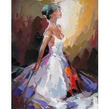 Emos avm Hobby Beyaz Elbiseli Kemancı Sayılarla Boyama Seti   Rulo