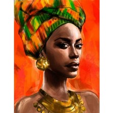 Emos avm Canvas Afrikalı Güzel 7 Sayılarla Boyama Seti  Kasnaklı
