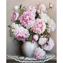 Emos avm Canvas Beyaz Sakayık Sayılarla Boyama Seti  Kasnaklı