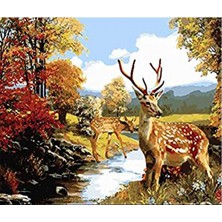 Emos avm Canvas Ceylanlar Sayılarla Boyama Seti  Kasnaklı