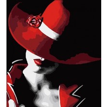 Emos avm Canvas Kırmızı Sapkalı 2 Sayılarla Boyama Seti  Kasnaklı