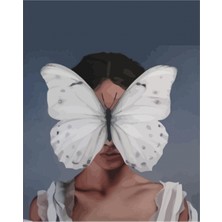 Emos avm Canvas Kelebek Kadın Sayılarla Boyama Seti  Kasnaklı