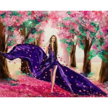 Emos avm Hobby Mor Elbiseli Kadın Sayılarla Boyama Seti   Rulo