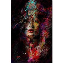 Emos avm Canvas Gizemli Kadın Sayılarla Boyama Seti  Kasnaklı