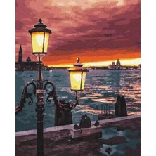 Emos avm Canvas Kordonda Günbatımı Sayılarla Boyama Seti Kasnaklı