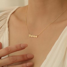 Nox Jewelry 14 Ayar Mikron Kaplama Kişiye Özel İsim Gümüş Kolye - CN00270