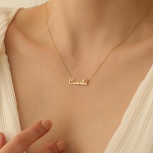 Nox Jewelry 14 Ayar Altın Kişiye Özel Elyazısı İsim Gümüş Kolye - CN00271