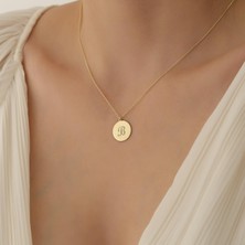 Nox Jewelry 925 Ayar Gümüş Harf Yazılı Plaka Kolye