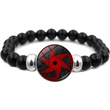Qiuhong Shop Stil-24 Anime Karikatür Boncuklu Bilezik Kakashi Uchiha Klan Sharingan Gözlük Erkekler Kadınlar Için Snap Düğmesi Bilezikler Takı Cosplay Hediye (Yurt Dışından)