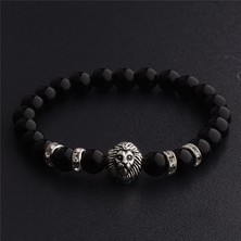 Qiuhong Shop 3 Altın Lav Doğal Agat Taş Boncuklar Aslan Bileklik Ben En Yeni Lava Taşlı Boncuklu Bilezik En Iyi Arkadaş Günlük Mücevher Noel Hediyesi (Yurt Dışından)