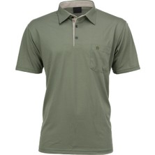 Oppland Erkek Gömlek Yaka Cepli Kısa Kollu Normal Kesim Tam Kalıp Premium Pamuklu Kumaş T-Shirt