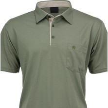 Oppland Erkek Gömlek Yaka Cepli Kısa Kollu Normal Kesim Tam Kalıp Premium Pamuklu Kumaş T-Shirt