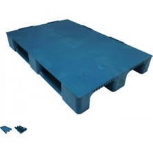 Aslan Plastik Palet 80 x 120 x 15 cm 3 Kızaklı Gri Üzeri Kapalı Plastik Palet