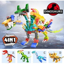 Papajack 1601D Triceratops Cayi 3 In 1 Mecha Dinozor Küçük Parçacıklar Bulmaca Yapı Taşları Çocuk Oyuncakları (Yurt Dışından)