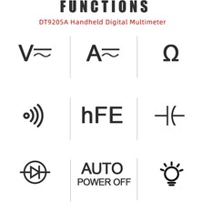 Papajack DT9205A-KIRMIZI-DT9205A Profesyonel Dijital Multimetre Manuel Aralık Voltmetre Ampermetre Hfe Transistör Testi Ohm Hz Kapasite Süreklilik Test Cihazı (Yurt Dışından)