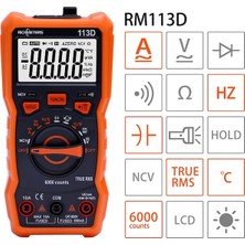 Papajack 113D Turuncu-Rıchmeters RM113D Ncv Dijital Multimetre 6000 Sayım Otomatik Değişen Ac/dc Voltaj Ölçer Flaş Arka Işık Büyük Ekran 113A/D (Yurt Dışından)