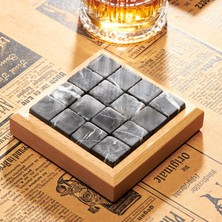 Hediyesepeti Hediye Sepeti Dekoratif Viski Taşlı 4'lü Bardak Altlığı Seti