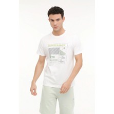 Lumberjack Jerry Erkek Beyaz Yuvarlak Yaka Tişört