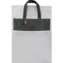 Sofist İstanbul Çam Yeşili Pera Waxed Canvas Tote Bag Mumlu Kanvas Ayarlanabilir Askılı Kadın Kol ve Omuz Çantası