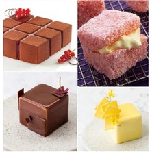 Mingjing Shop3 4.FK-4X4X4CM Tarzı 3D Kare Küp Şekli Silikon Kalıp Mousse Kek Pişirme Kalıpları Karamel Şeker Tatlı Cheesecake Trüf Jöle Brownie Bakeware (Yurt Dışından)