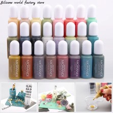 Mingjing Shop3 Bordo Tarzı Silikon Dünya 10 ml 24 Renk Alayları Dıy Uv Epoksi Reçine El Sanatları Morandi Boya Mürekkep Renklendirici Takı Yapımı Malzemeleri Araçları (Yurt Dışından)